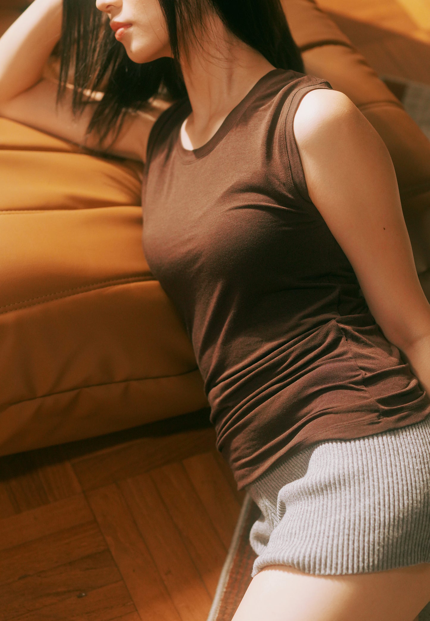 BABY TOP short-sleeve | chestnut