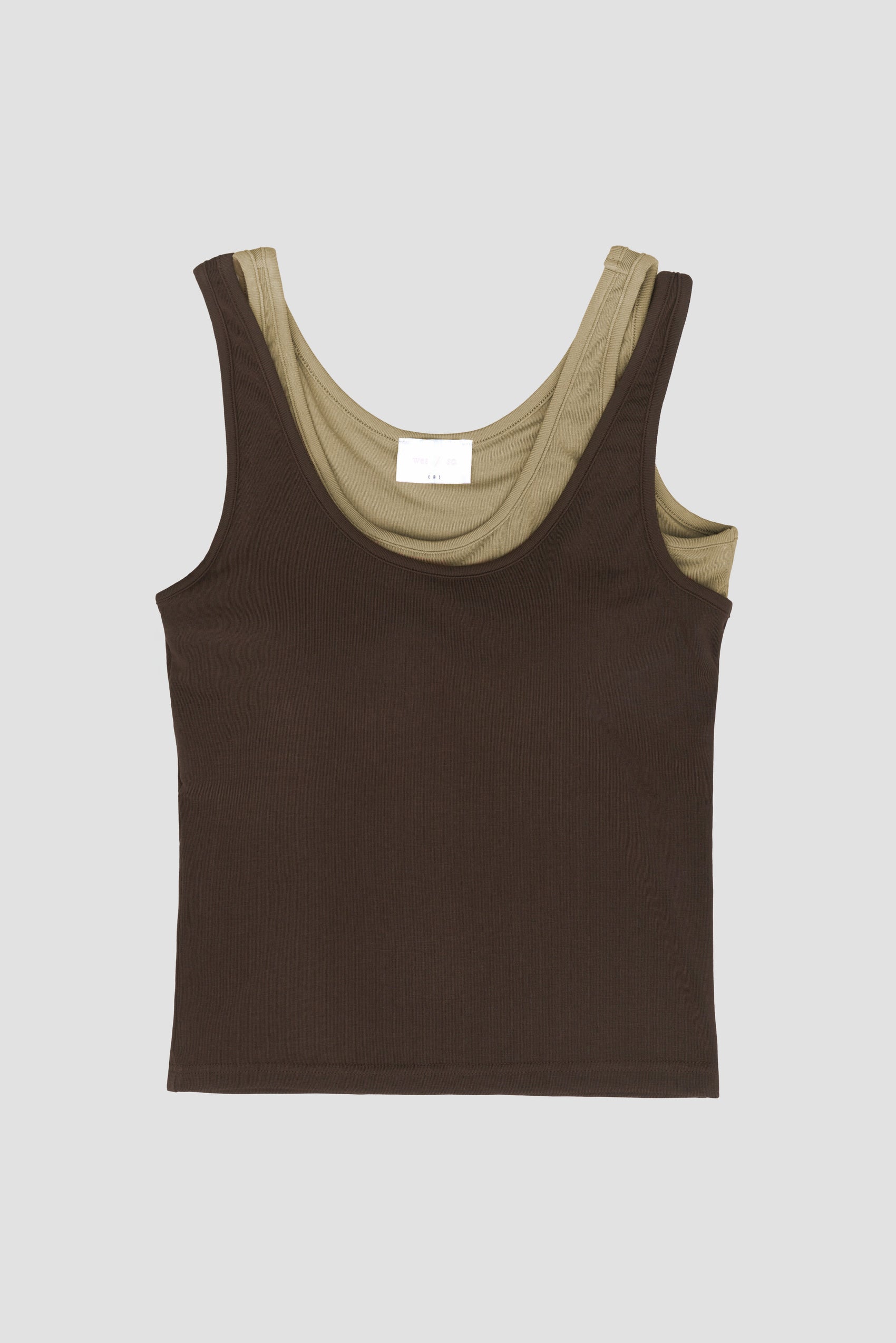 WES x SO | Two Piece Tank Bra Top (Brown / Khaki)