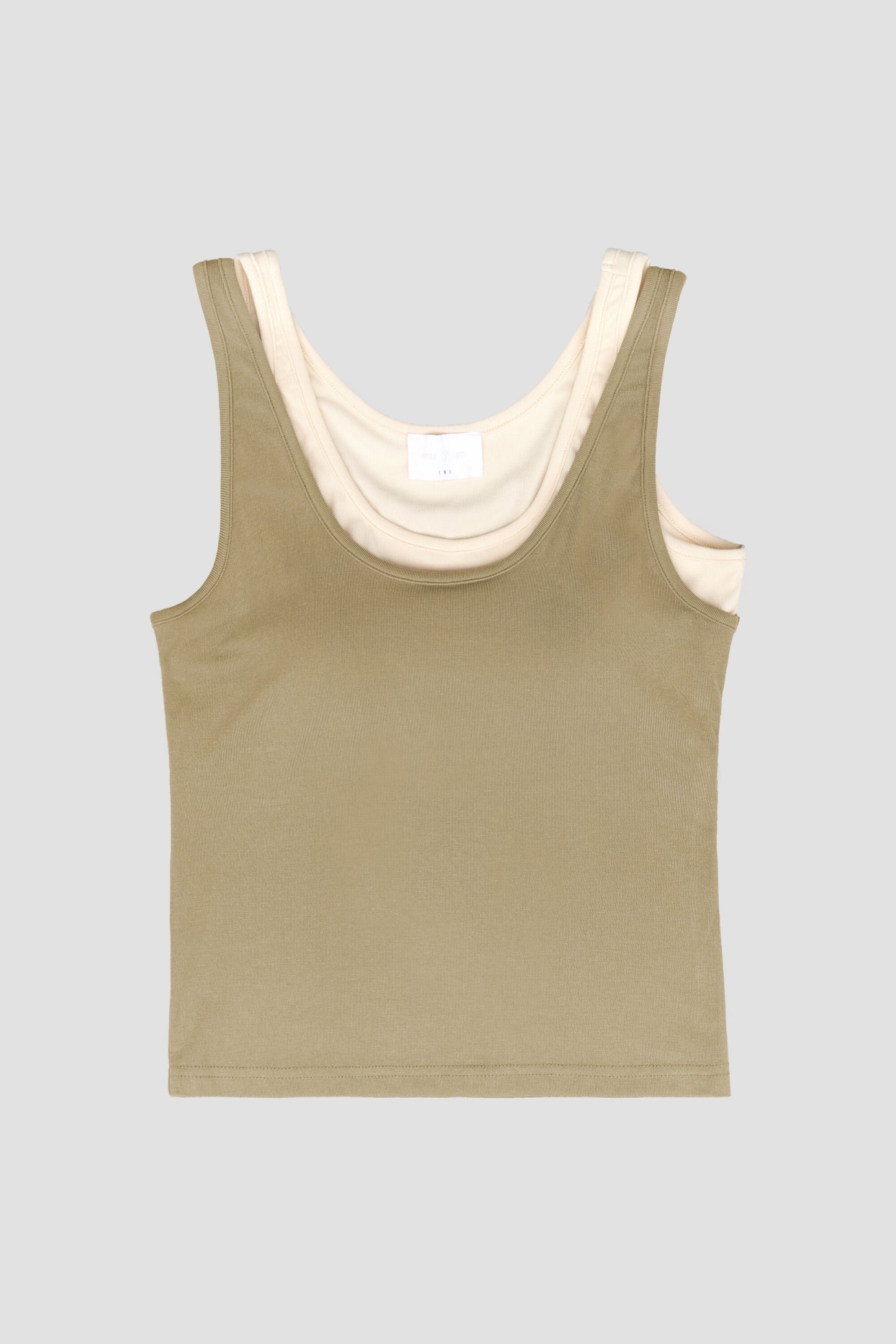 WES x SO | Two Piece Tank Bra Top (Khaki / Cream)