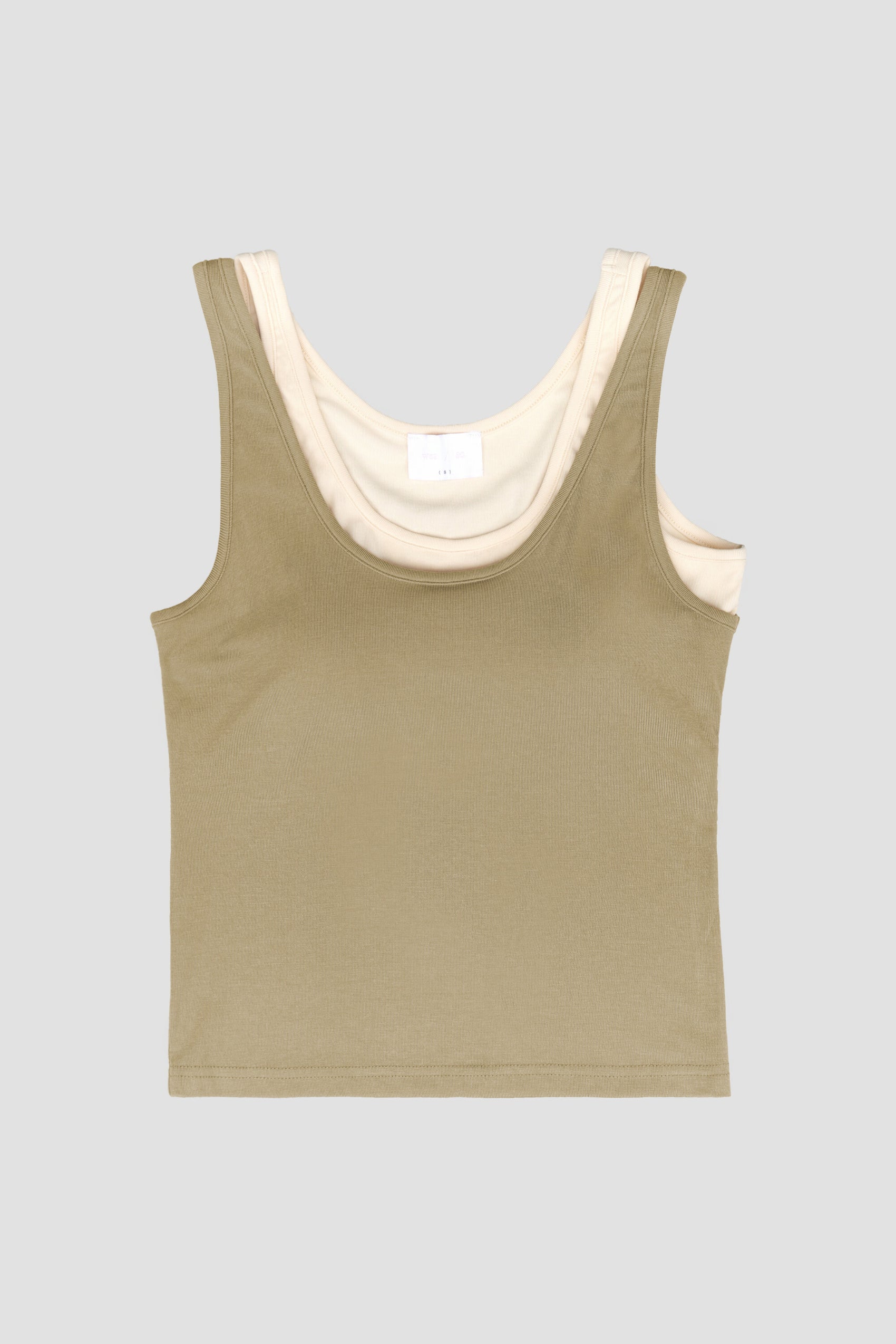 WES x SO | Two Piece Tank Bra Top (Khaki / Cream)