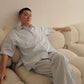 Snuggle Striped Long Pants light blue