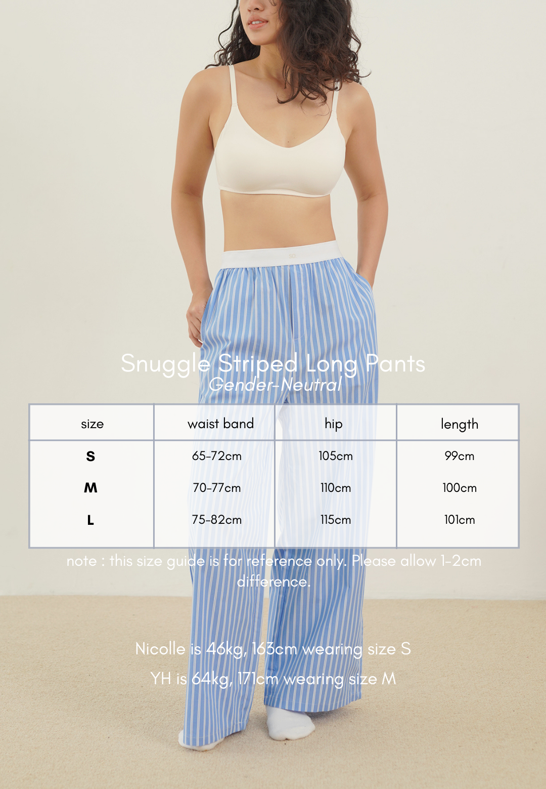 Snuggle Striped Long Pants dark blue